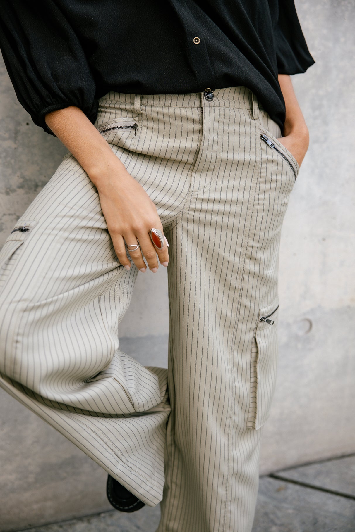 

Wide-leg pants Woman Giorgia Agafay light khaki | Freeman T. Porter
