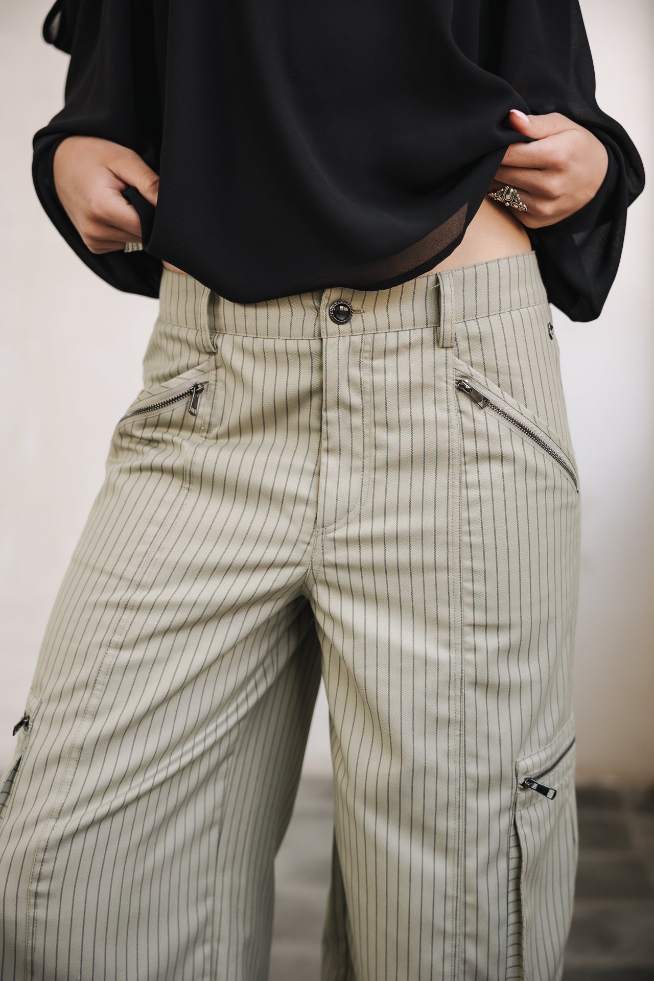 

Weite Hose Frau Giorgia Agafay light khaki | Freeman T. Porter
