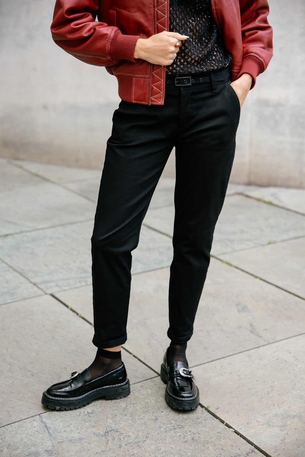 

Pantalon chino Femme Claudia Felicita black | Freeman T. Porter