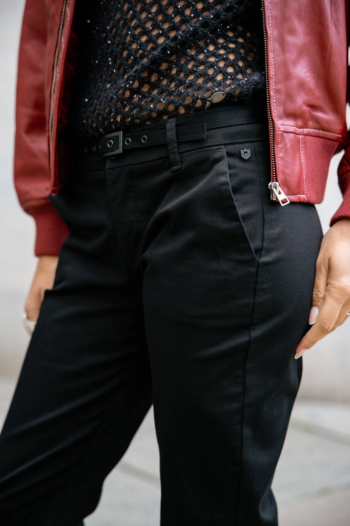 

Pantalon chino Femme Claudia Felicita black | Freeman T. Porter