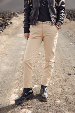 

Calças city slim de cintura média Mulher Claudia Felicita irish cream | Freeman T. Porter
