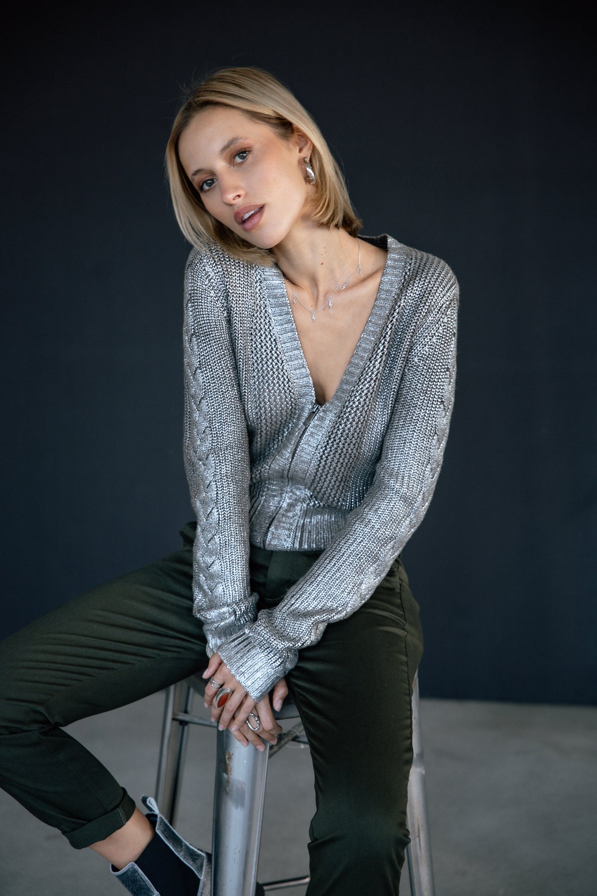 

Pantalon city slim 7/8 Femme Claudia Felicita forest night | Freeman T. Porter