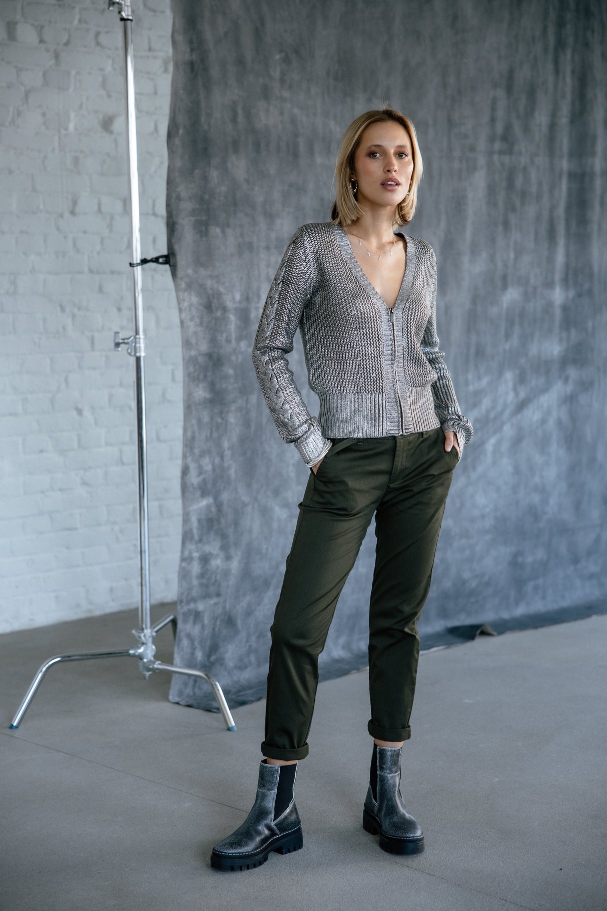 

Pantalon city slim 7/8 Femme Claudia Felicita forest night | Freeman T. Porter