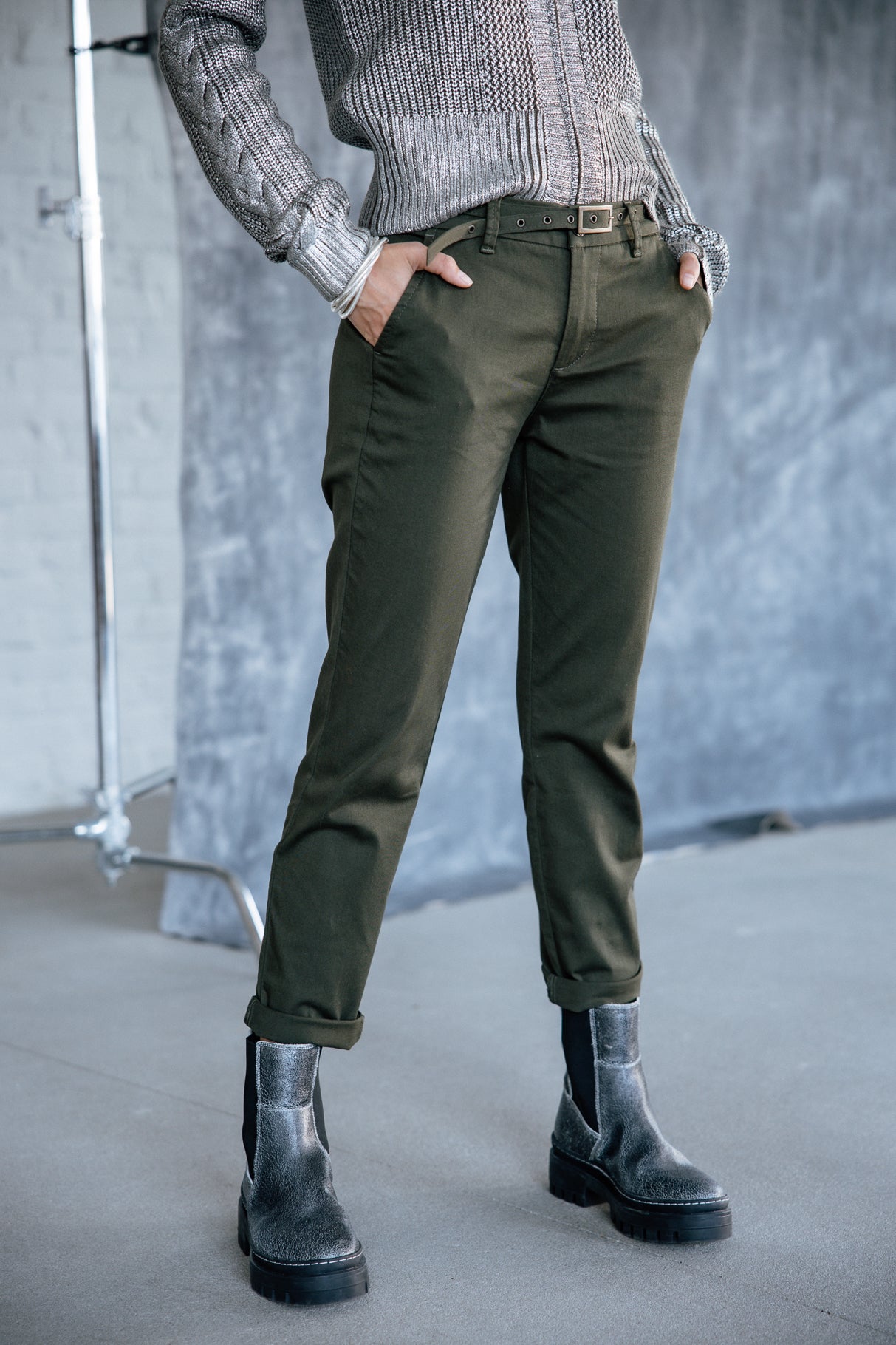 

Pantalon city slim 7/8 Femme Claudia Felicita forest night | Freeman T. Porter