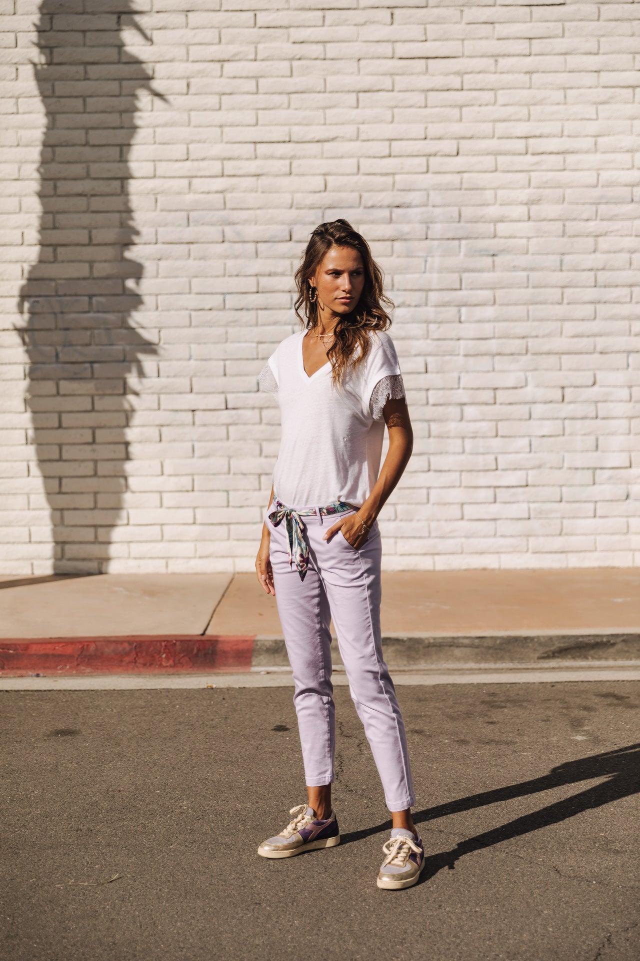 

City Slim Hose Damen Claudia Felicita pastel lilac | Freeman T. Porter