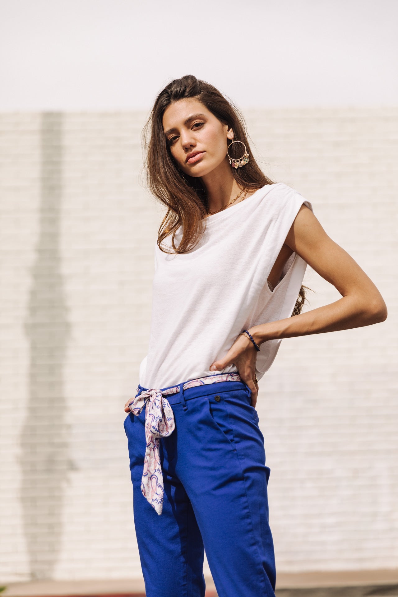 

Pantalon city slim Femme Claudia Felicita dazzling blue | Freeman T. Porter