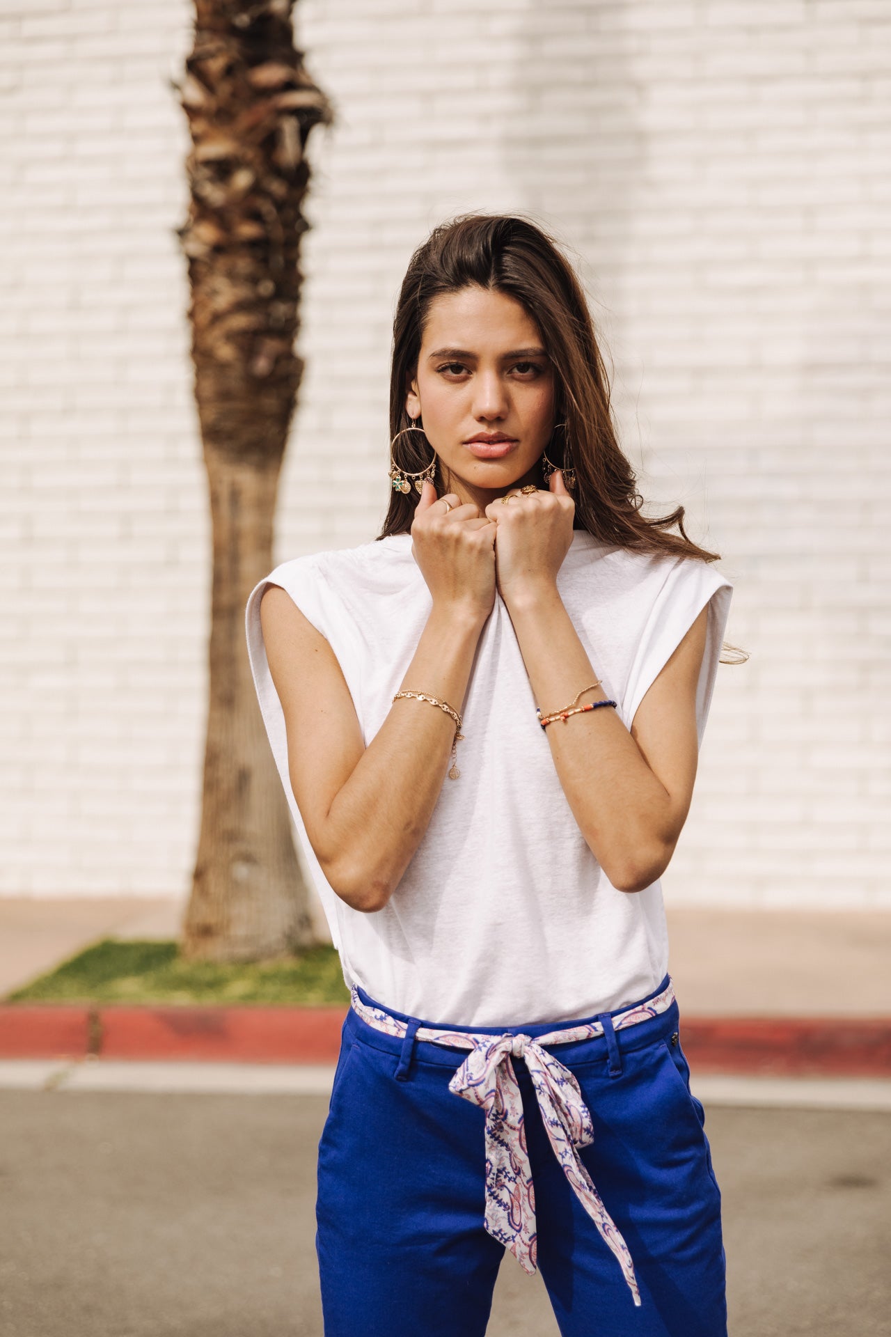 

Pantalon city slim Femme Claudia Felicita dazzling blue | Freeman T. Porter