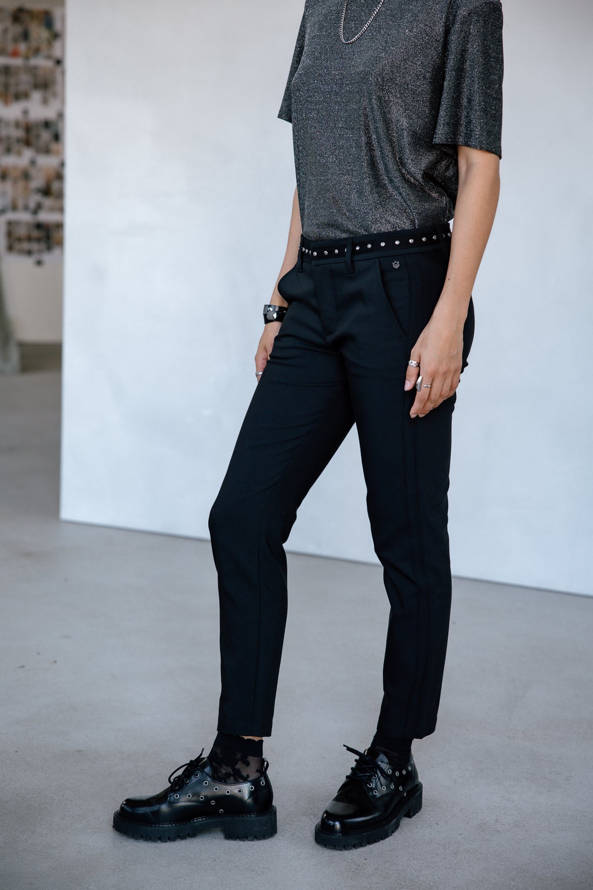 

Pantalon slim Femme Claudia Polyneo black | Freeman T. Porter