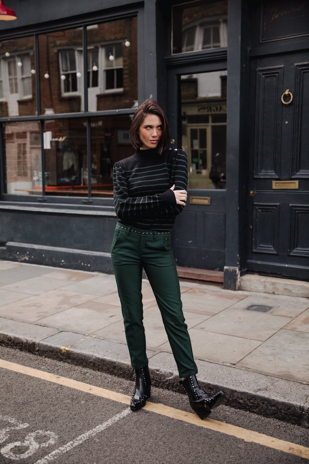 

Pantalon city slim Femme Claudia Polyneo green gables | Freeman T. Porter
