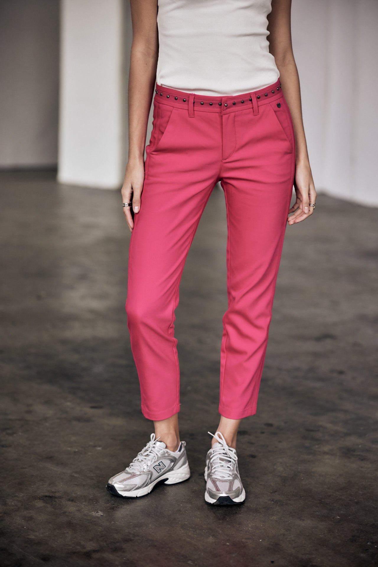 

City slim pants Women Claudia Polyneo raspberry sorbet | Freeman T. Porter