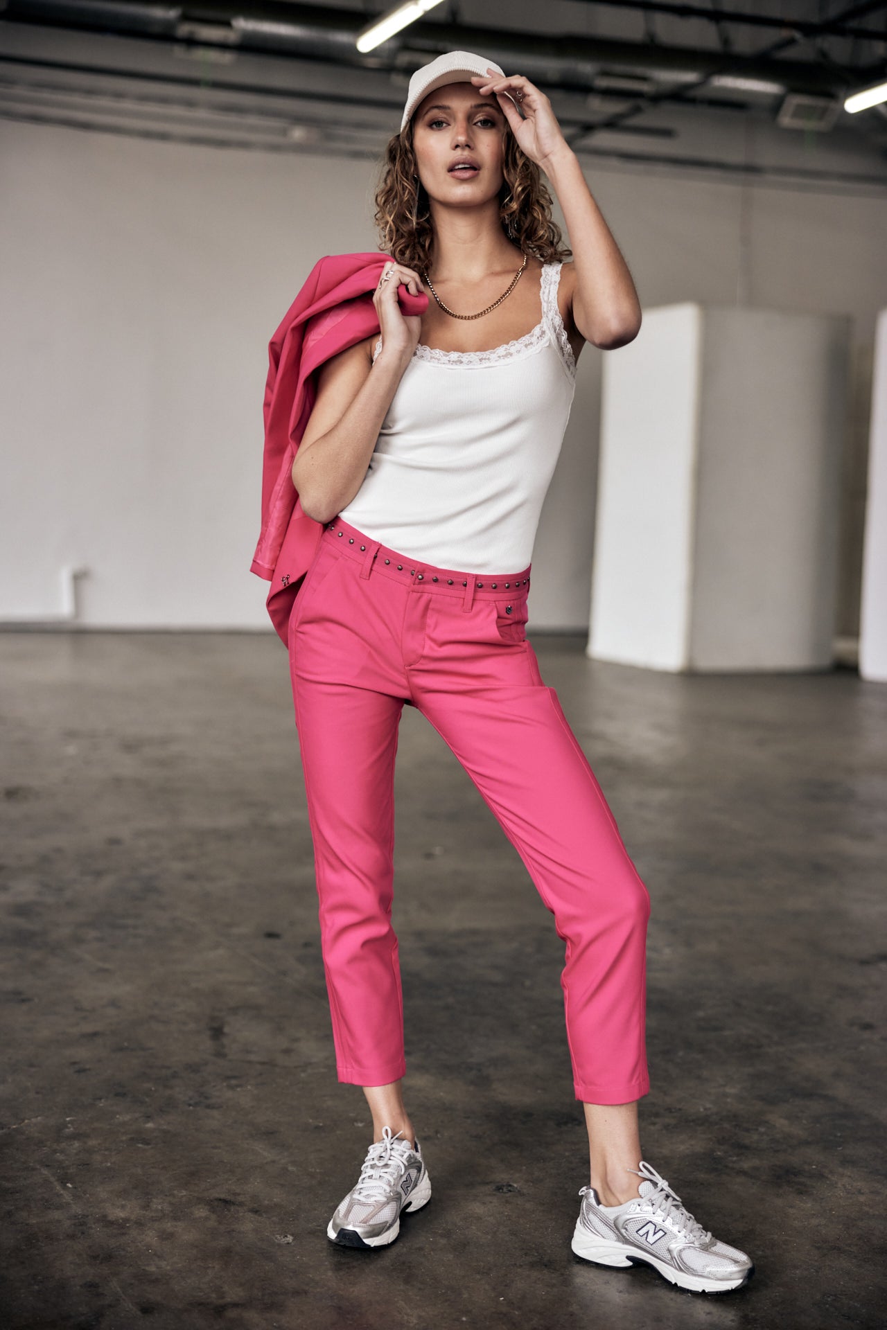 

City slim pants Women Claudia Polyneo raspberry sorbet | Freeman T. Porter