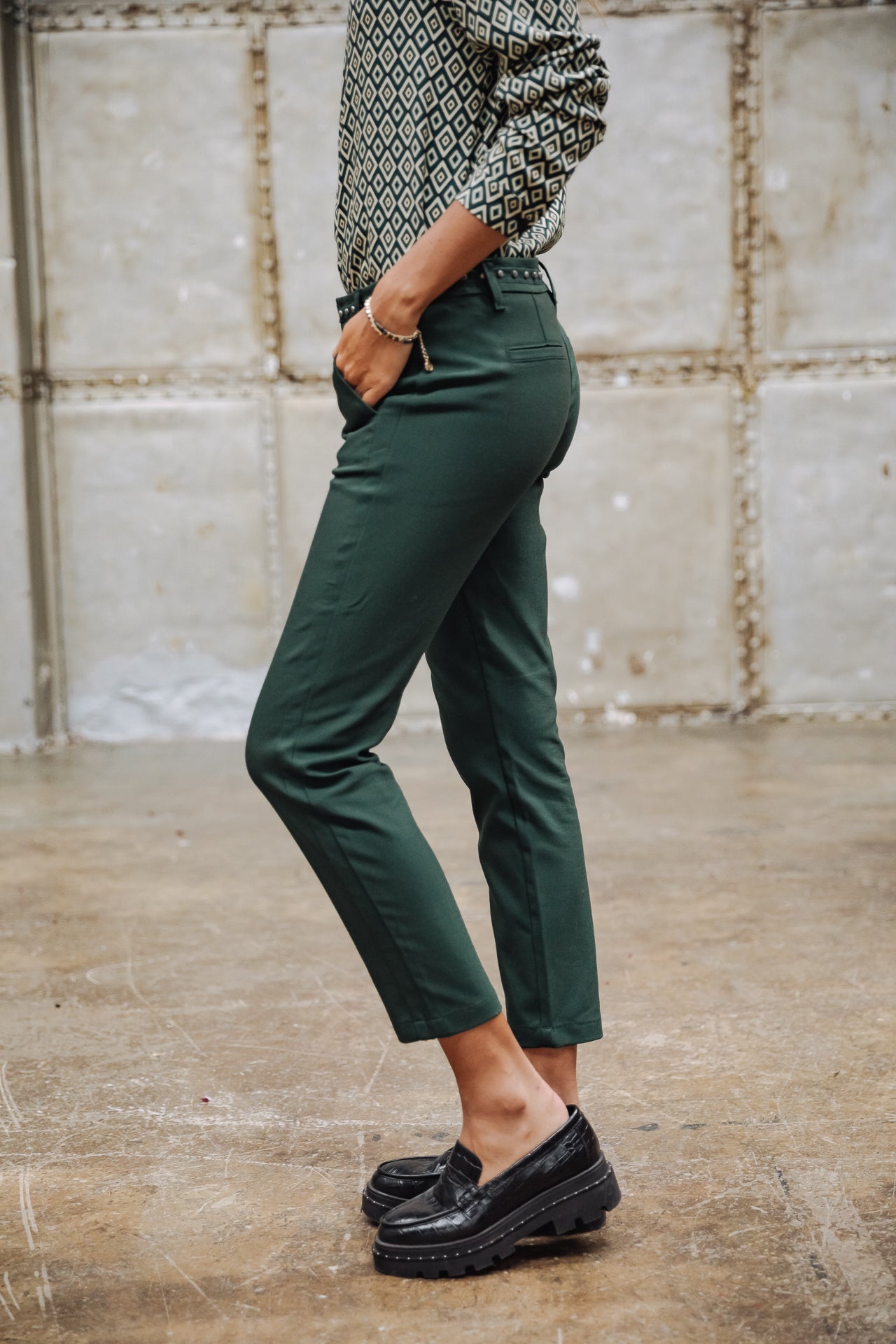 

Pantalon city slim Femme Claudia Polyneo green gables | Freeman T. Porter