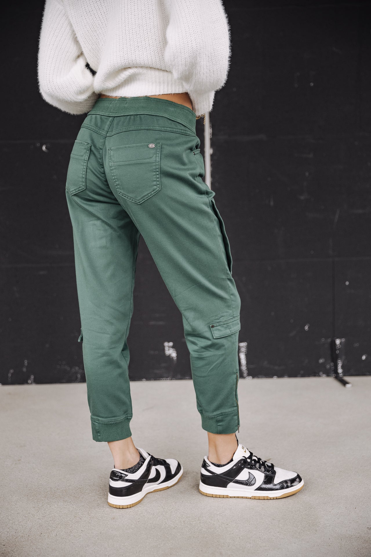

Pantalon cargo slim Femme Celine Dobby evergreen | Freeman T. Porter