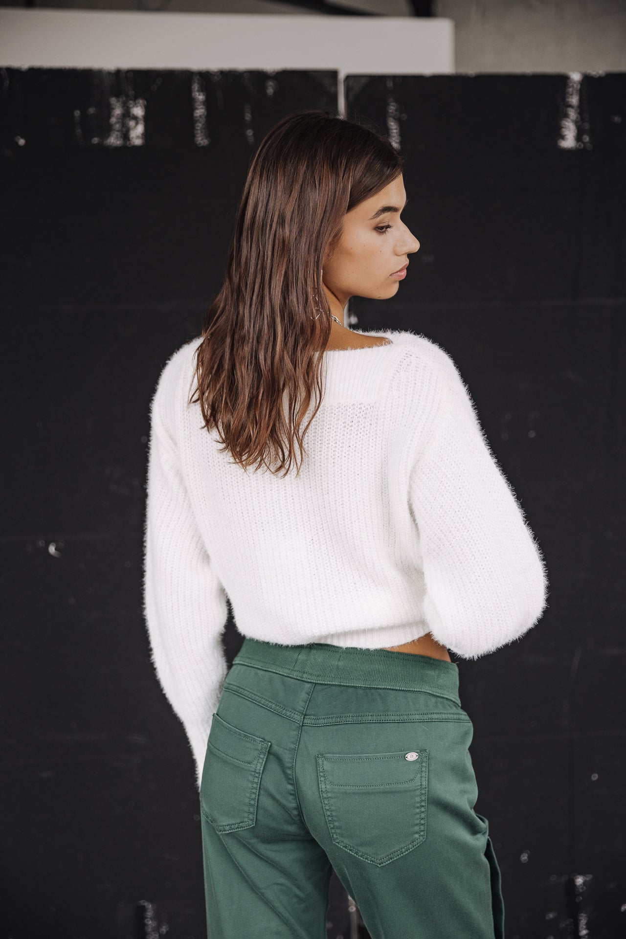 

Pantalon cargo slim Femme Celine Dobby evergreen | Freeman T. Porter