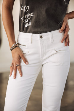 

Jeans slim Femme Alexa High Waist Cropped white | Freeman T. Porter