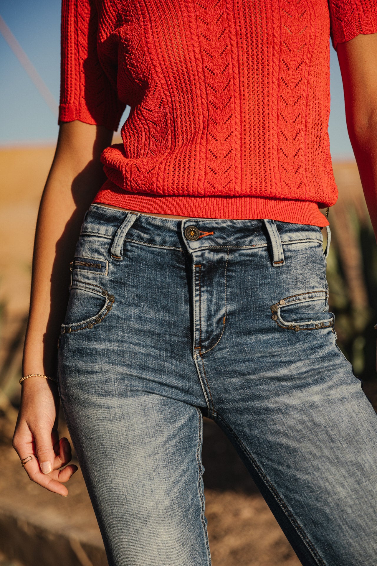 

Jeans taille haute 7/8 Woman Alexa High Waist Cropped saopolo med | Freeman T. Porter