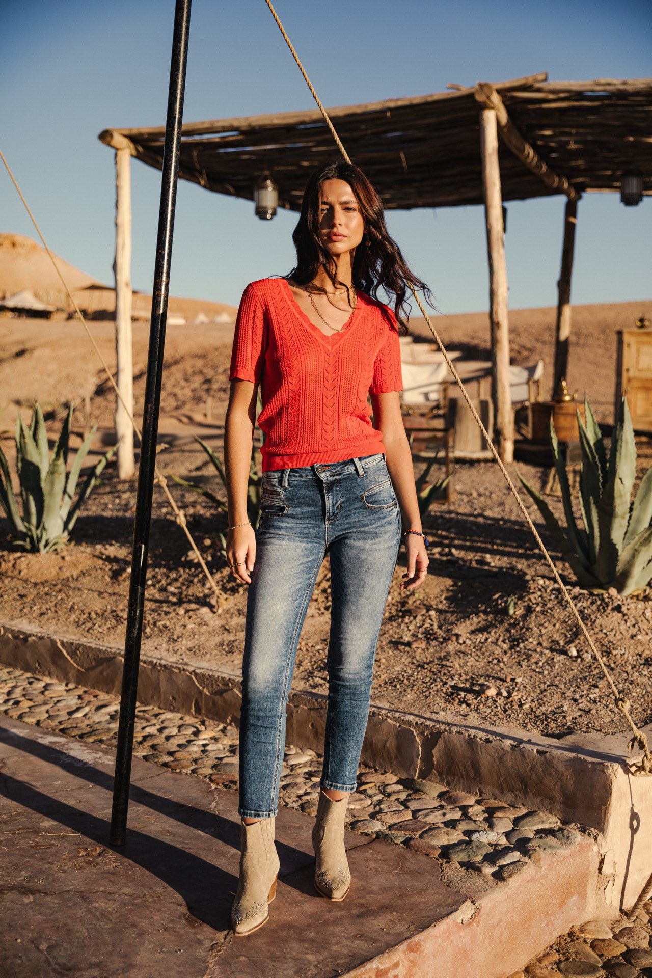 

Jeans taille haute 7/8 Woman Alexa High Waist Cropped saopolo med | Freeman T. Porter