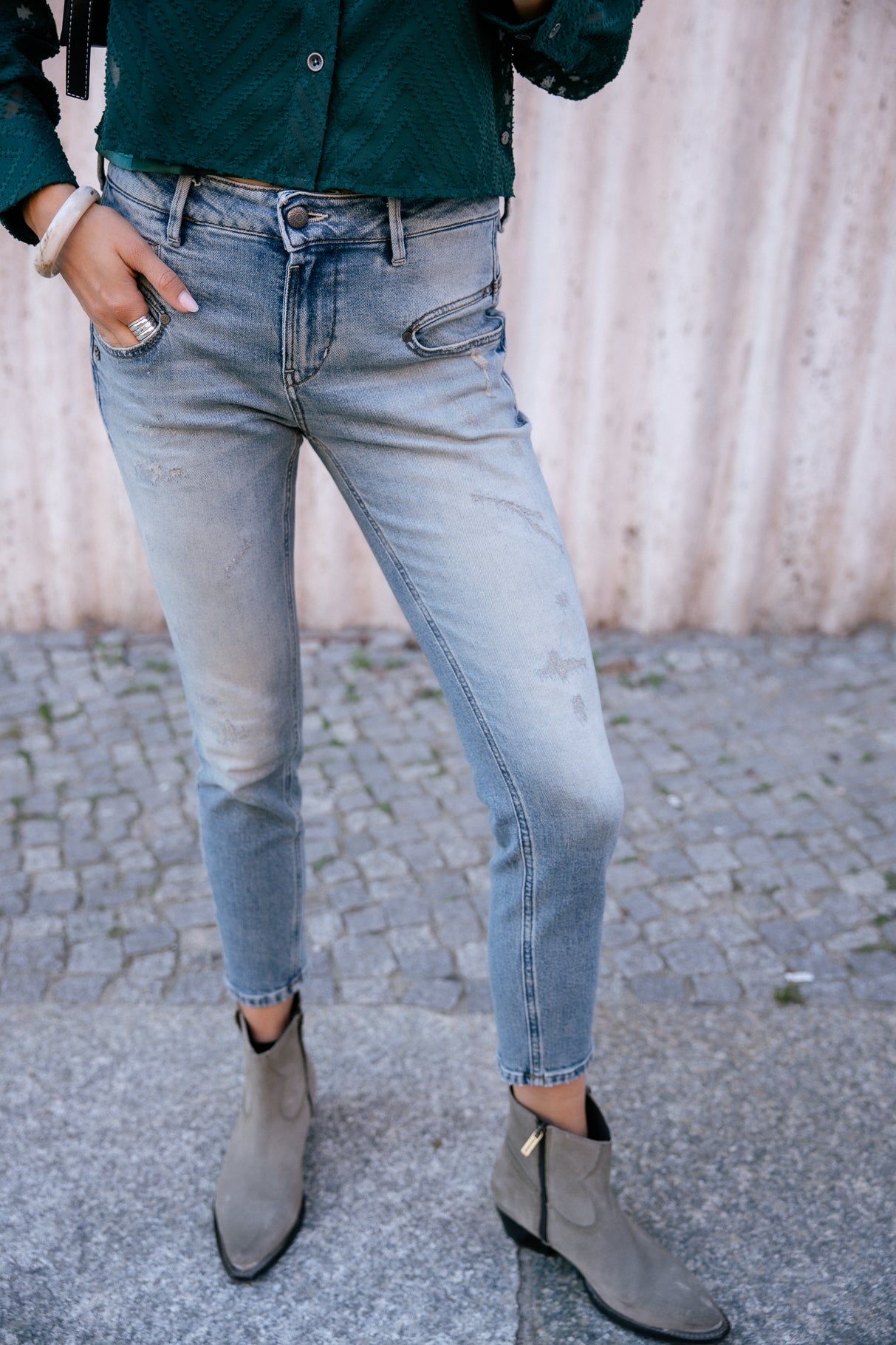 

Vaqueros slim Mujer Alexa High Waist Cropped shark | Freeman T. Porter