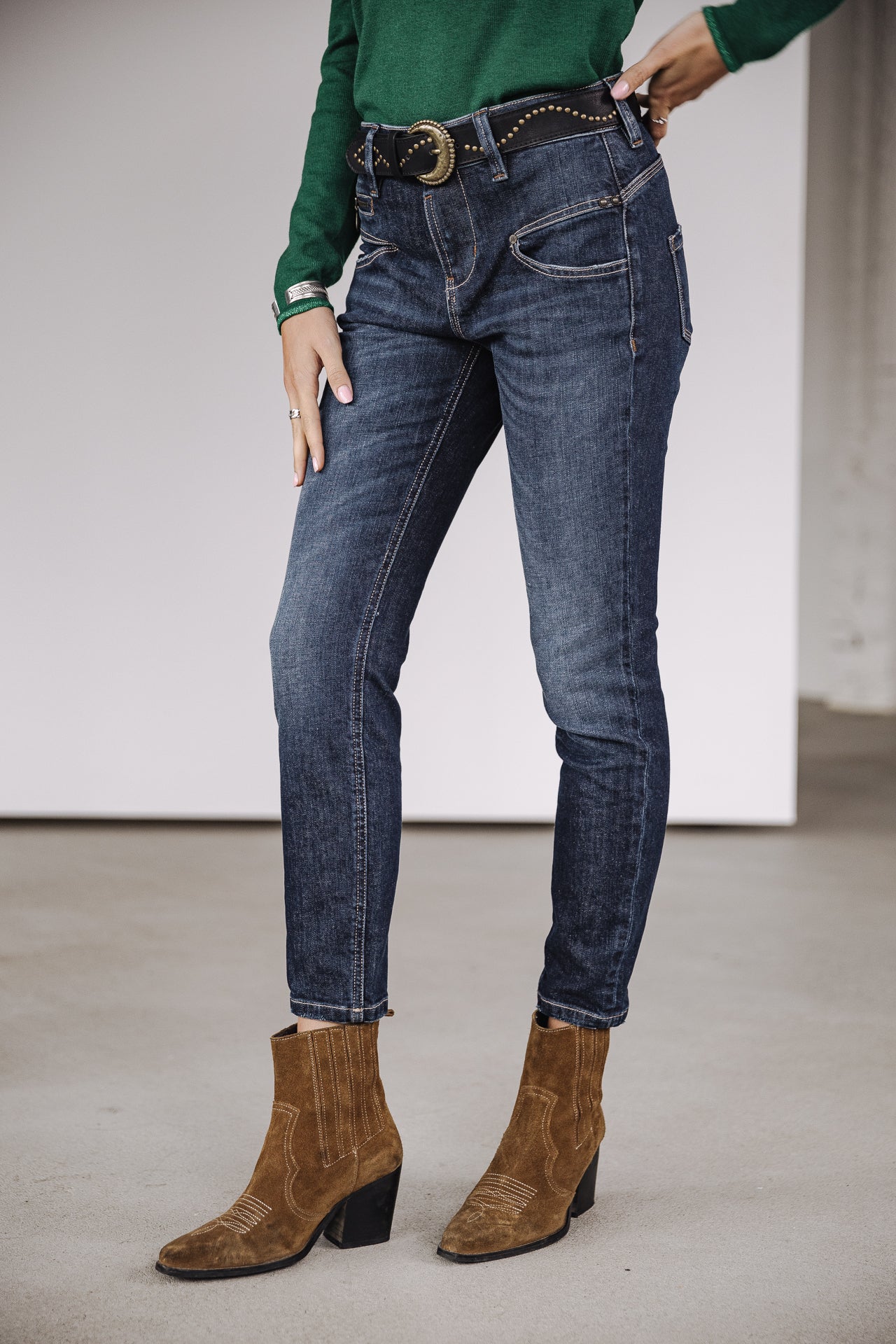 

Jeans taille haute 7/8 Femme Alexa High Waist Cropped santacruz | Freeman T. Porter