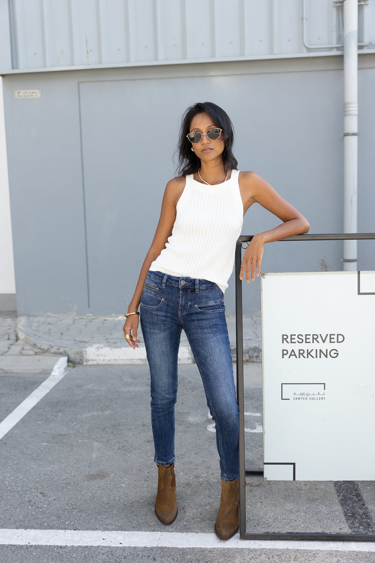 

Jeans taille haute 7/8 Femme Alexa High Waist Cropped medley dark | Freeman T. Porter