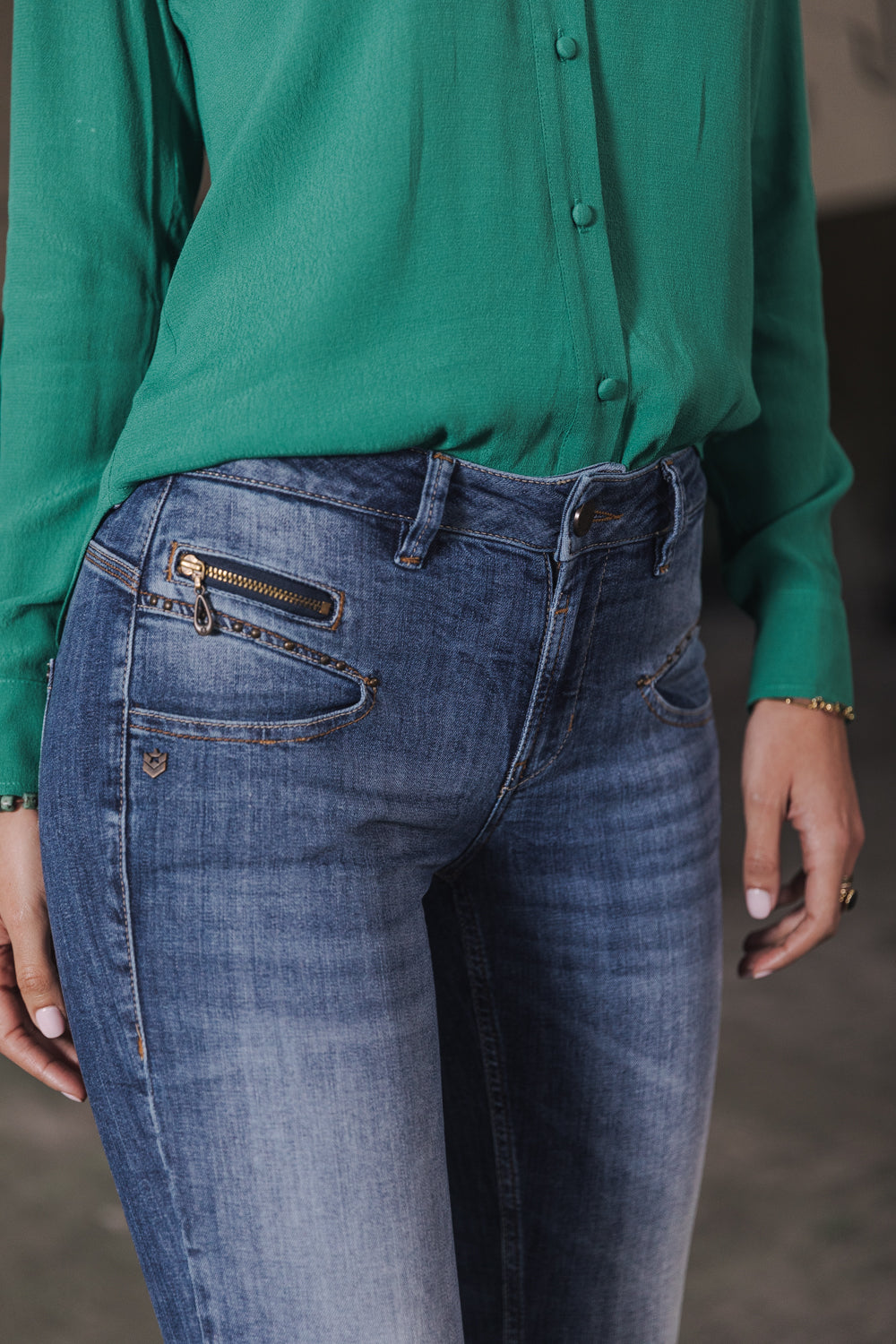 

Jeans taille haute 7/8 Femme Alexa High Waist Cropped pacific | Freeman T. Porter