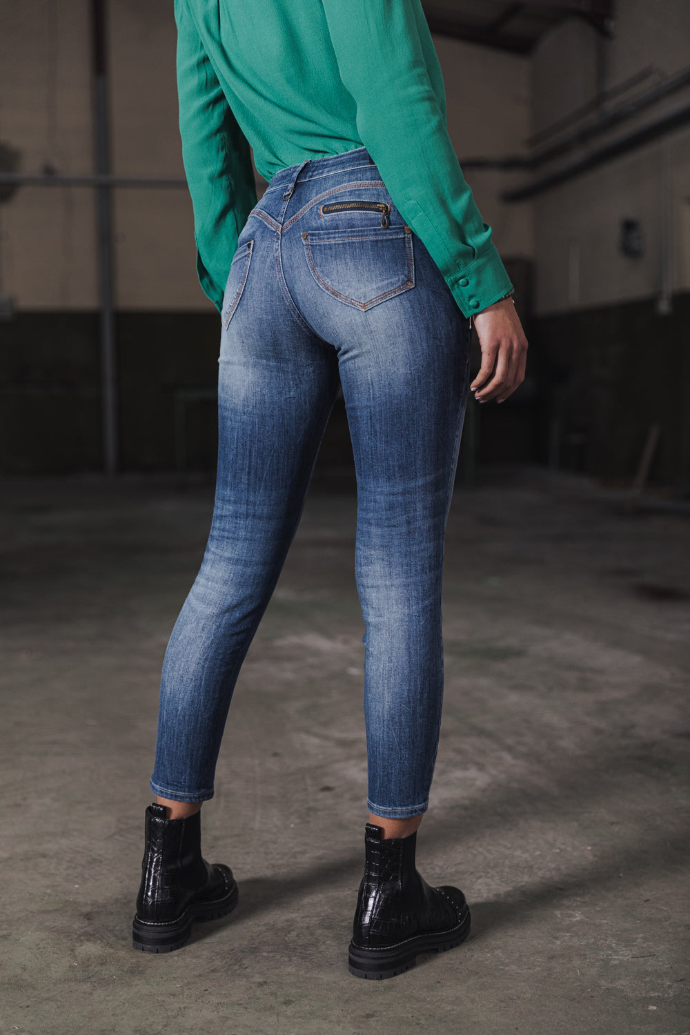 

Jeans taille haute 7/8 Femme Alexa High Waist Cropped pacific | Freeman T. Porter