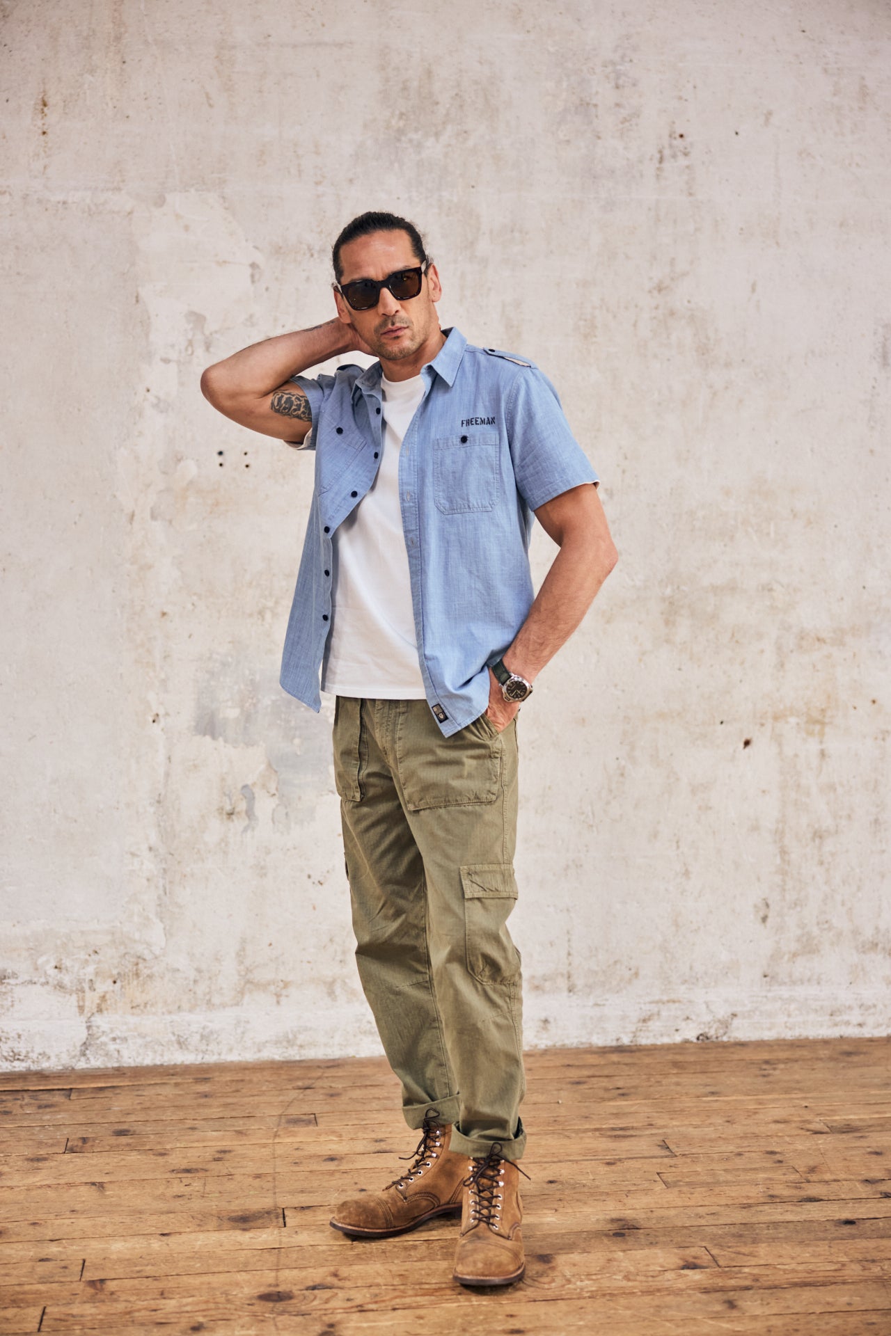 
              

Cargo-Hose Mann Vince Ripstop dusty olive | Freeman T. Porter
            