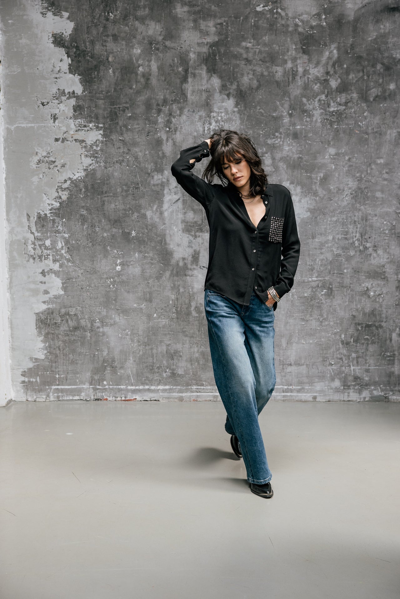 

Jeans large taille basse Femme Agatha banjo | Freeman T. Porter