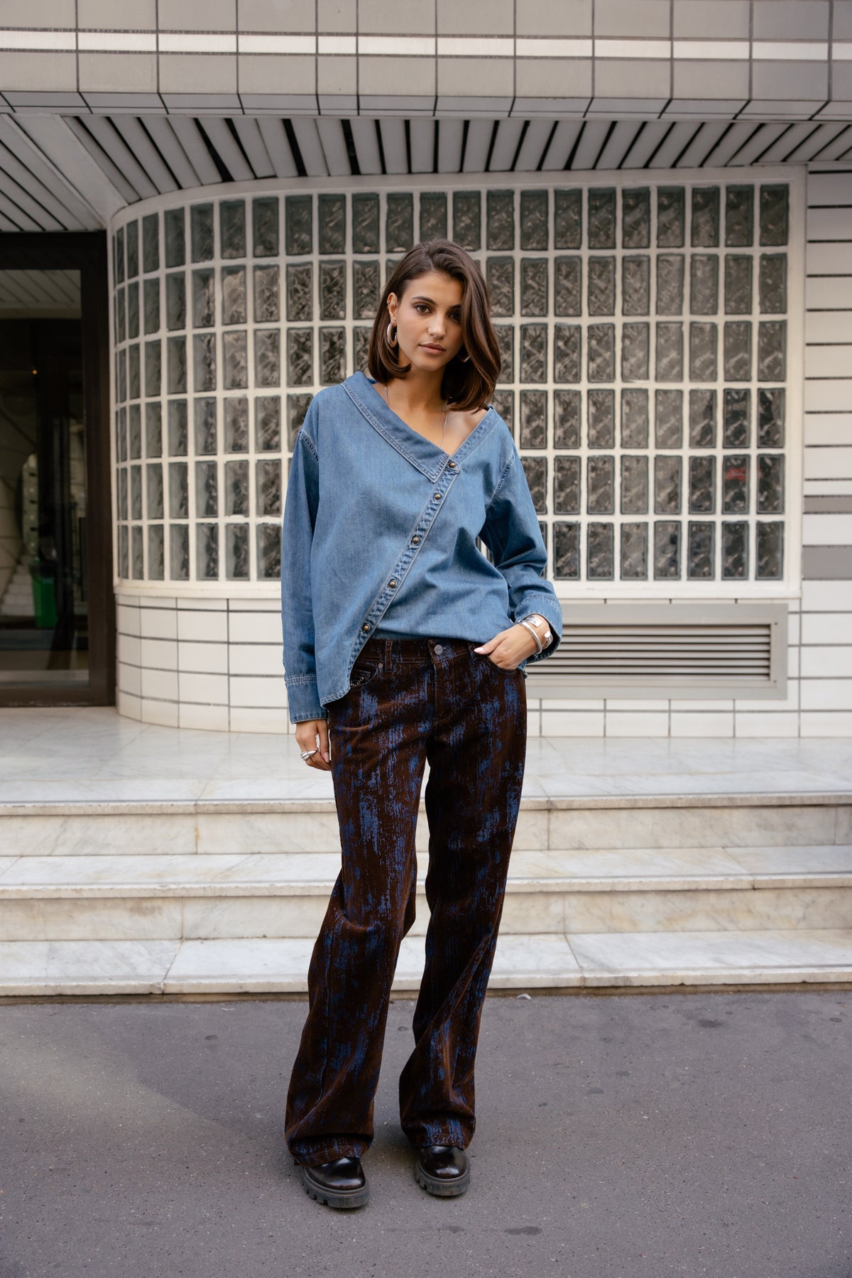 

Low Waist Wide Leg Jeans Damen Agatha titanite brown | Freeman T. Porter