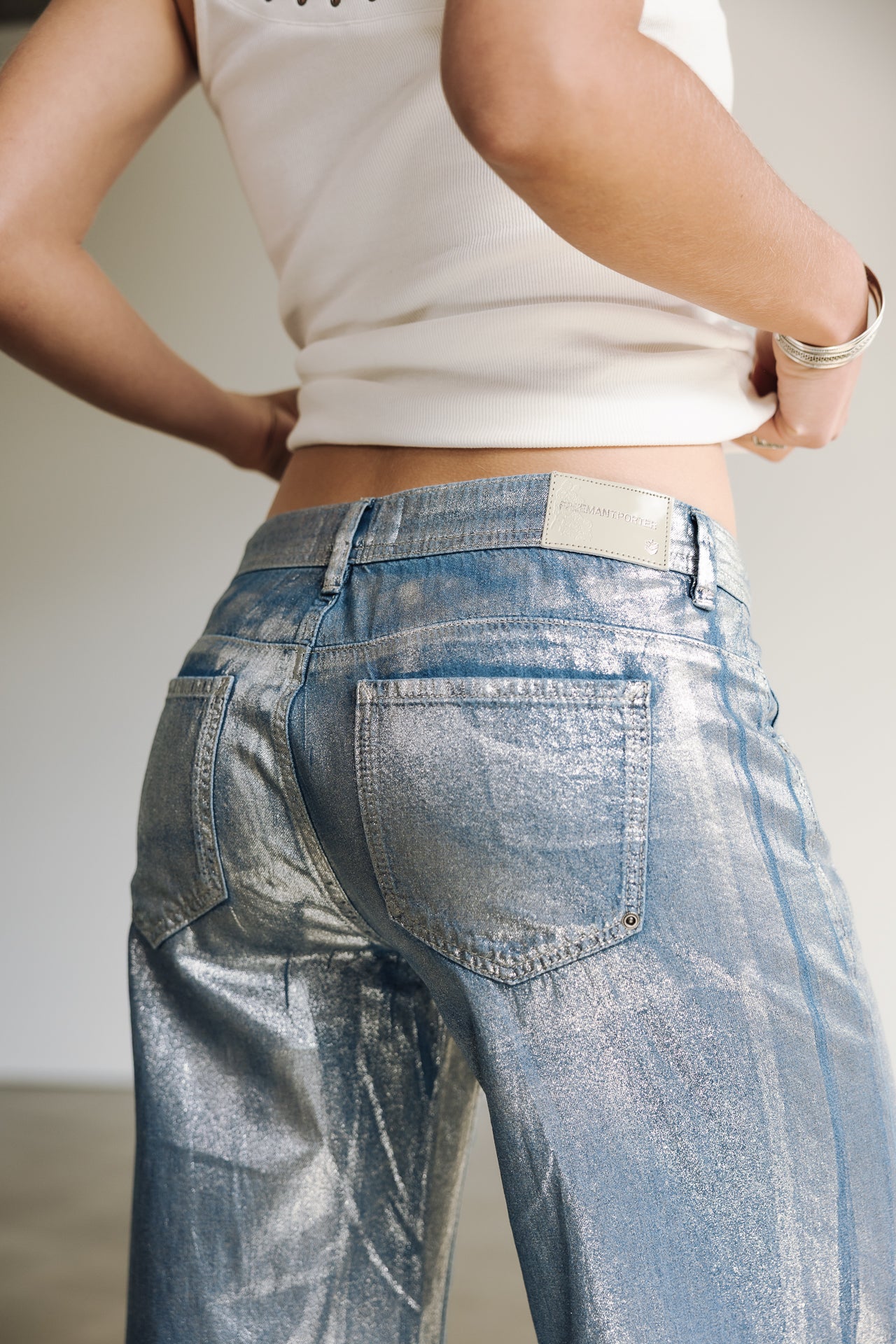 

Jeans large Femme Agatha Denim manzana med foil | Freeman T. Porter