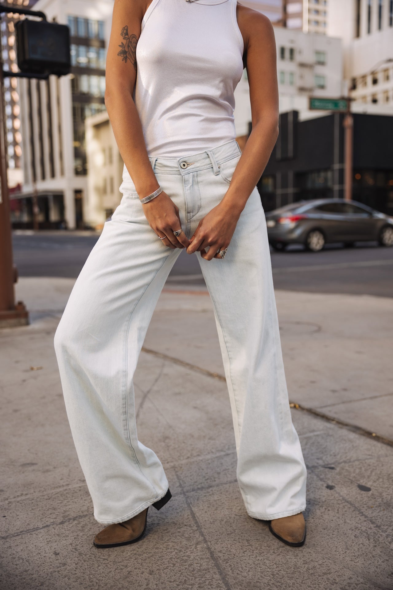 freeman porter Agatha Denim Jeans large Femme scala Ventes flash Black Friday Vêtements