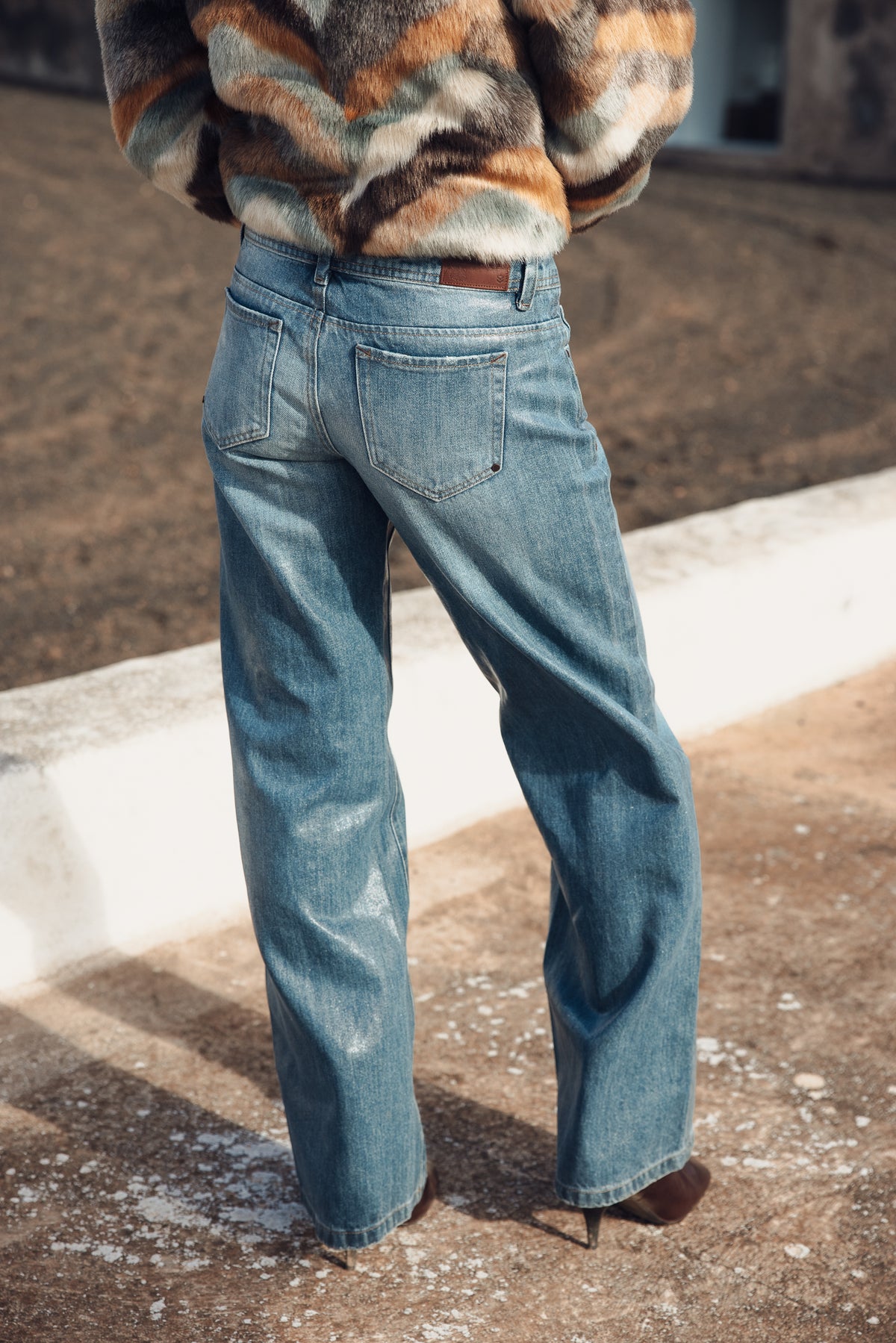 

Jeans Wide Leg de cintura descida Mulher Agatha piura coating | Freeman T. Porter