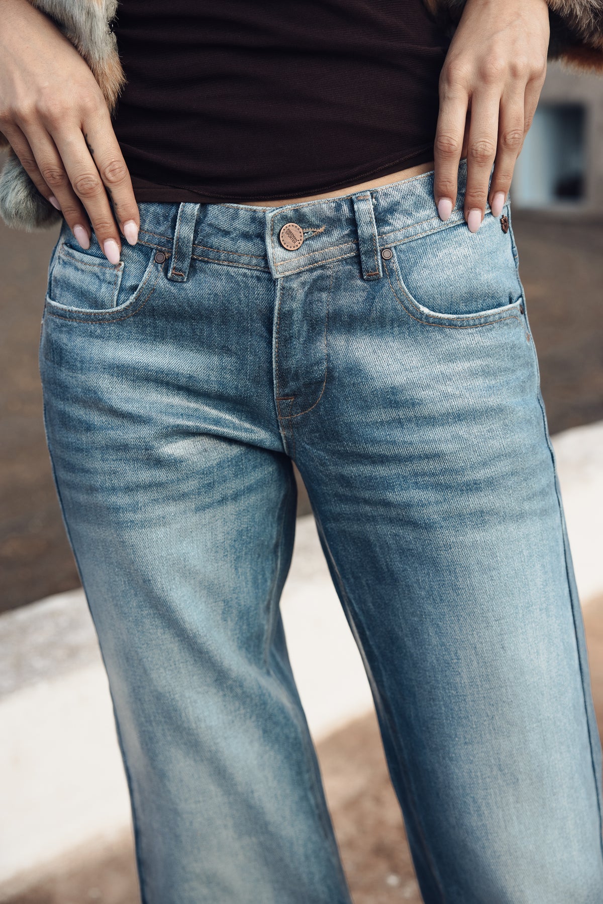 

Jeans Wide Leg de cintura descida Mulher Agatha piura coating | Freeman T. Porter