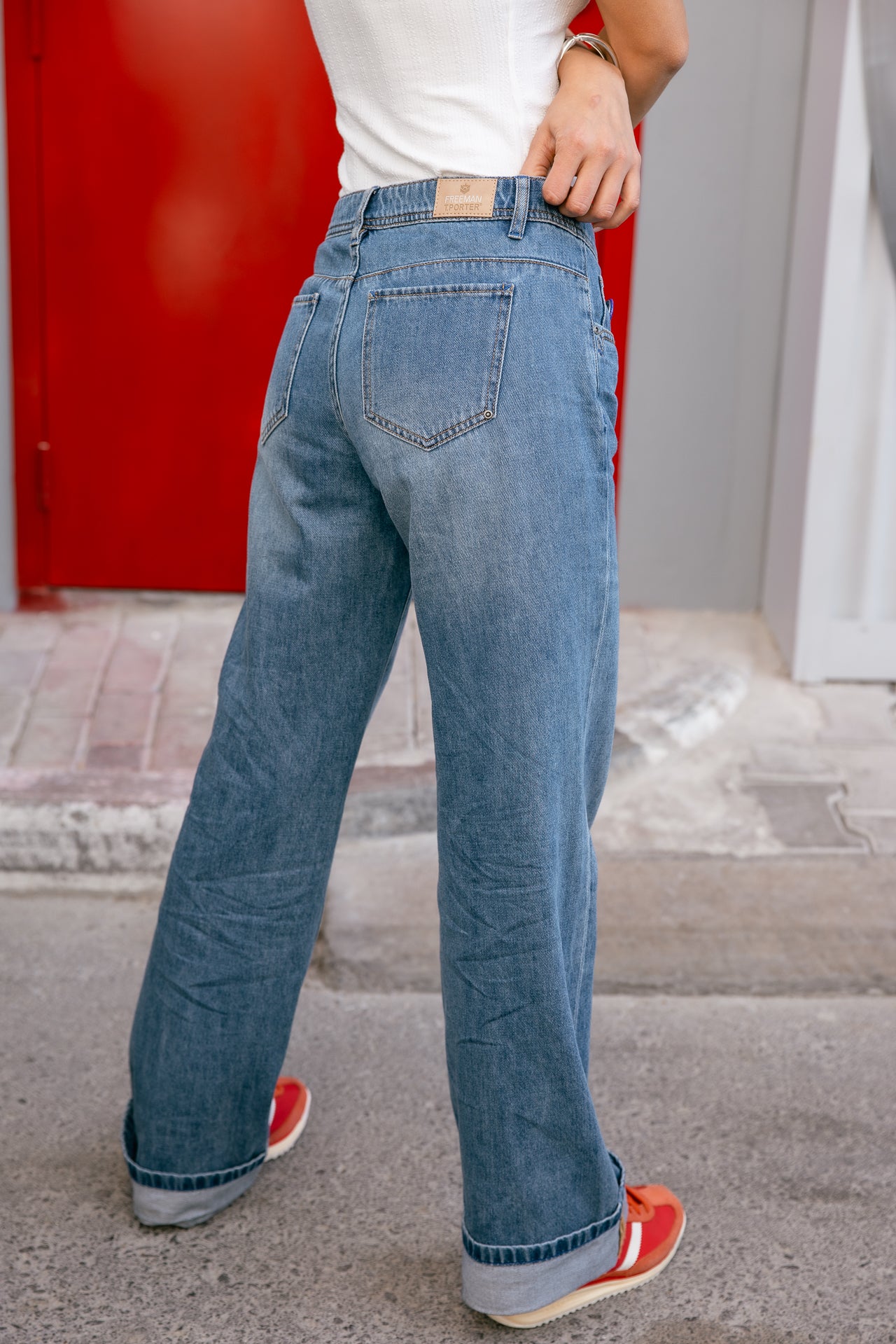 

Jeans large taille basse Femme Agatha Denim wonder med | Freeman T. Porter