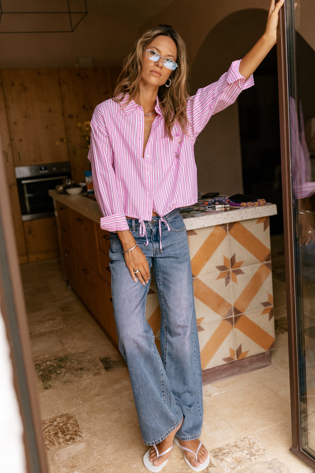 

Jeans large taille basse Femme Agatha wonder med pinky | Freeman T. Porter