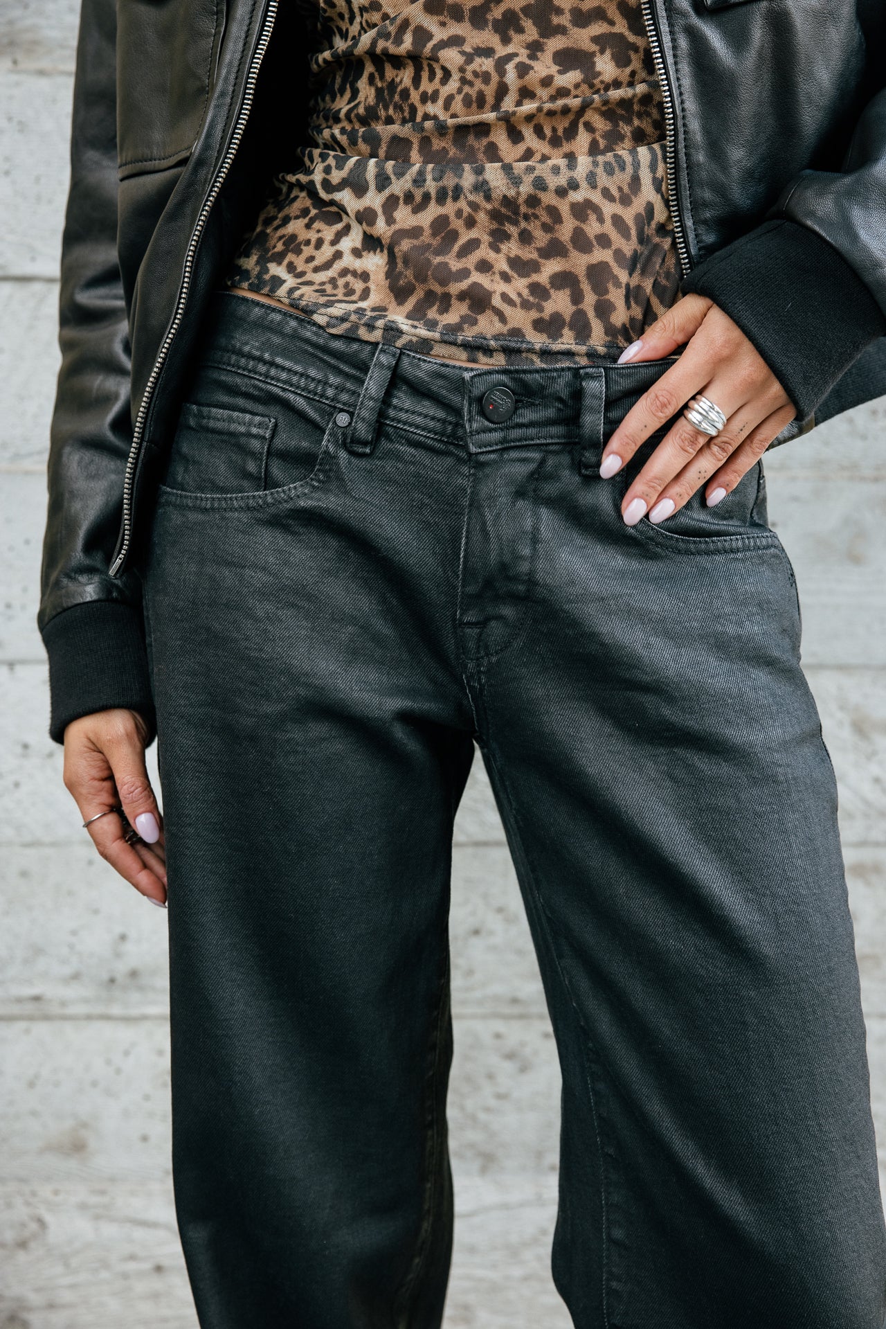 

Wide-Leg-Jeans mit niedriger Taille Damen Agatha plated | Freeman T. Porter
