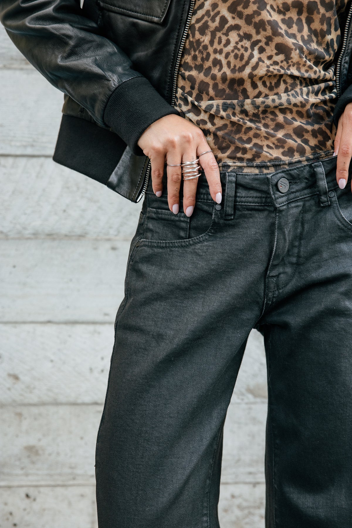

Wide-Leg-Jeans mit niedriger Taille Damen Agatha plated | Freeman T. Porter