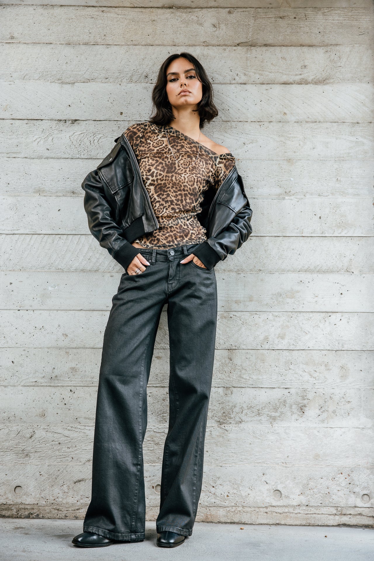 

Wide-Leg-Jeans mit niedriger Taille Damen Agatha plated | Freeman T. Porter
