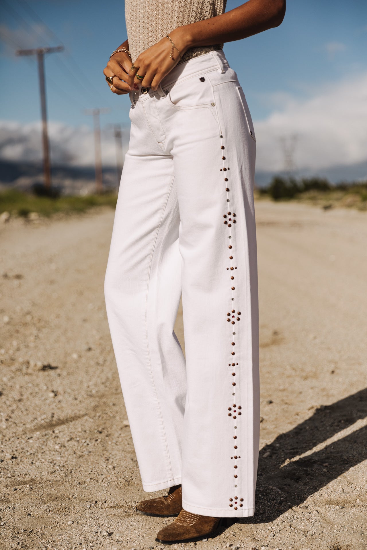 

Pantalon large Femme Agatha Andalousia off white | Freeman T. Porter
