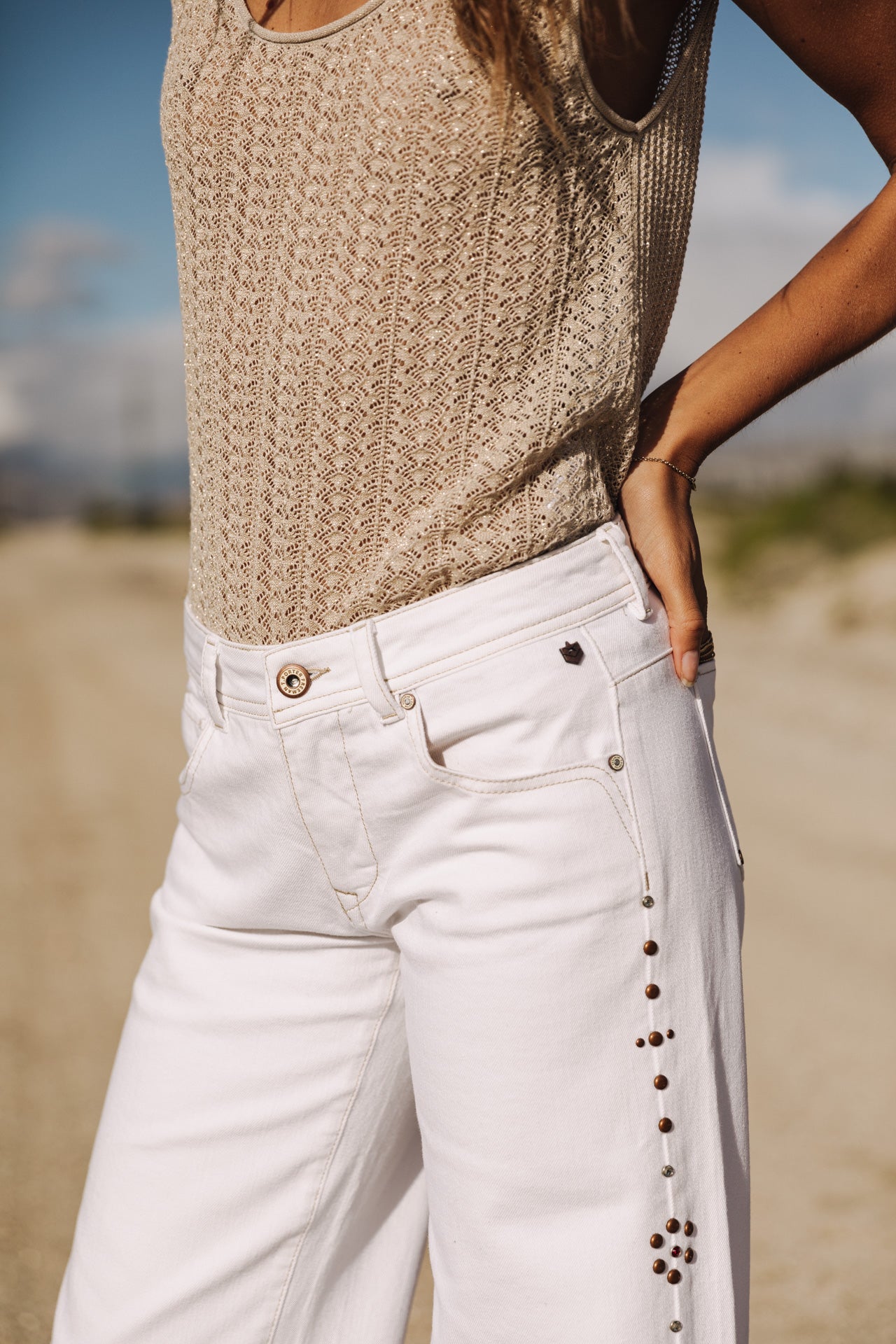 

Pantalon large Femme Agatha Andalousia off white | Freeman T. Porter