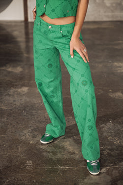 

Pantalon large taille basse Femme Agatha Boheme jolly green | Freeman T. Porter