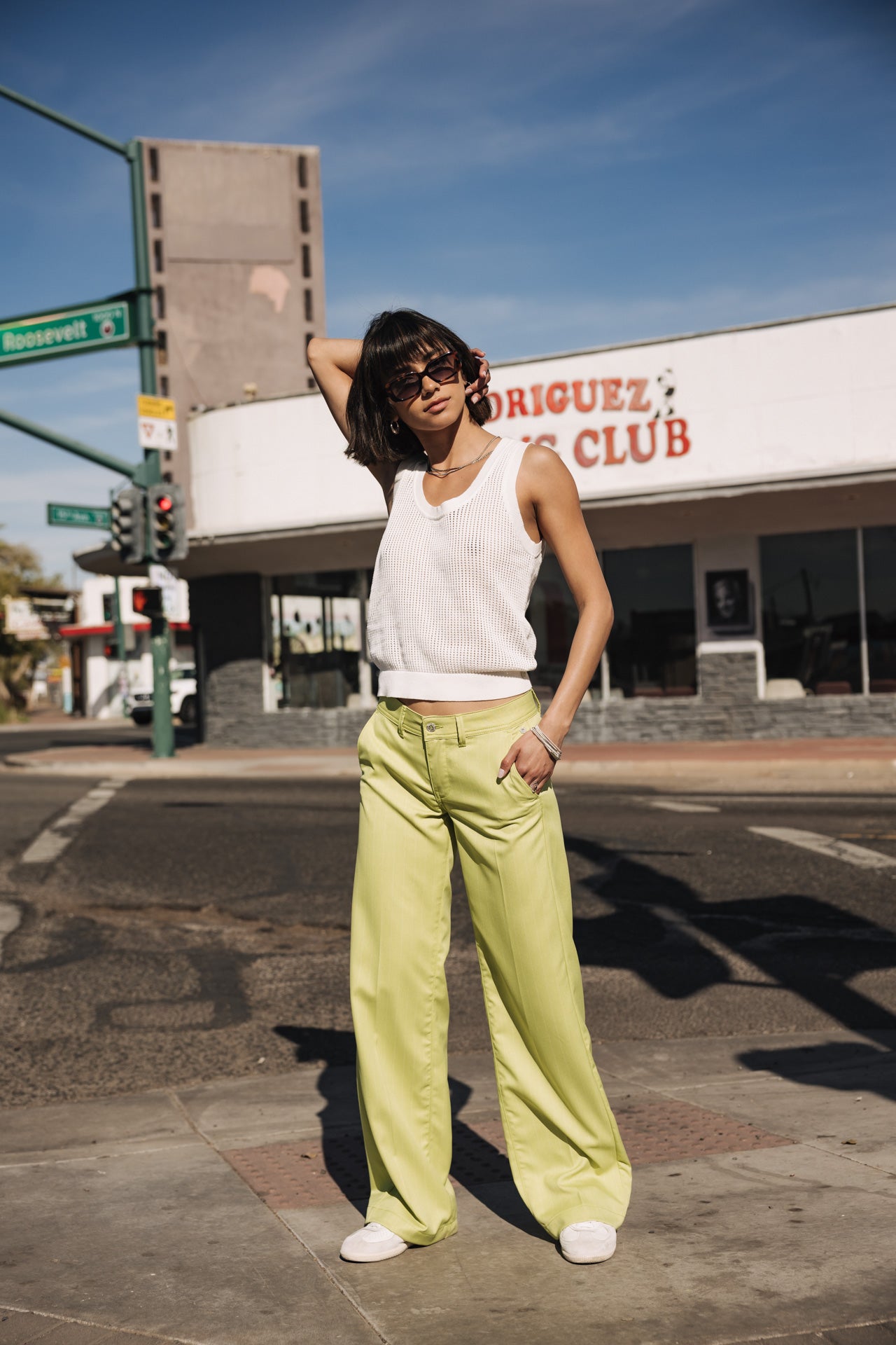 

Pantalon large Femme Agatha Cairo lime green | Freeman T. Porter