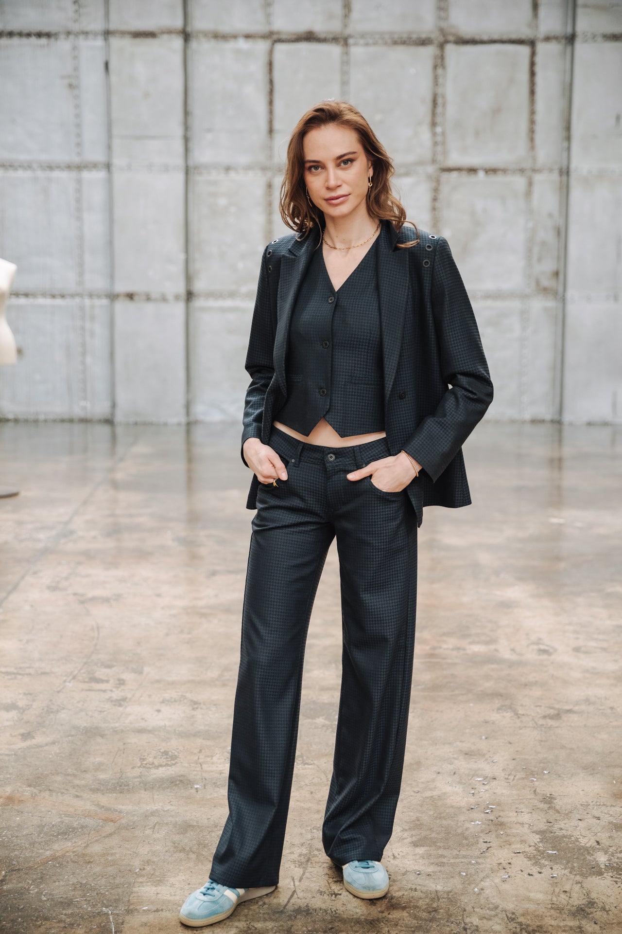

Pantalon large taille basse Femme Agatha Lawlands peacoat | Freeman T. Porter