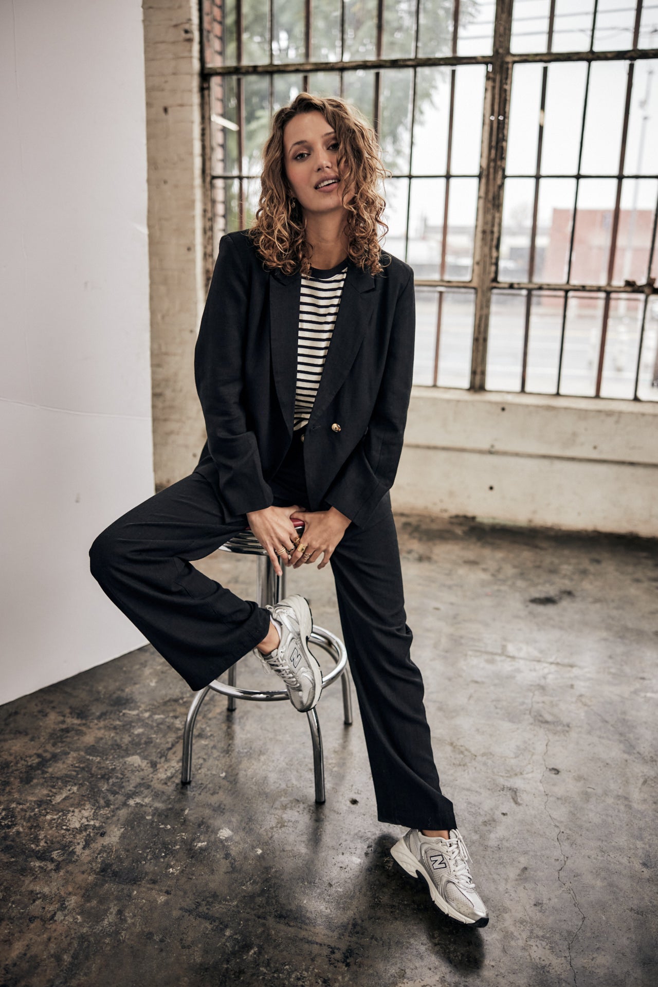 

Pantalon large en lin Femme Agatha Plain Linen black | Freeman T. Porter
