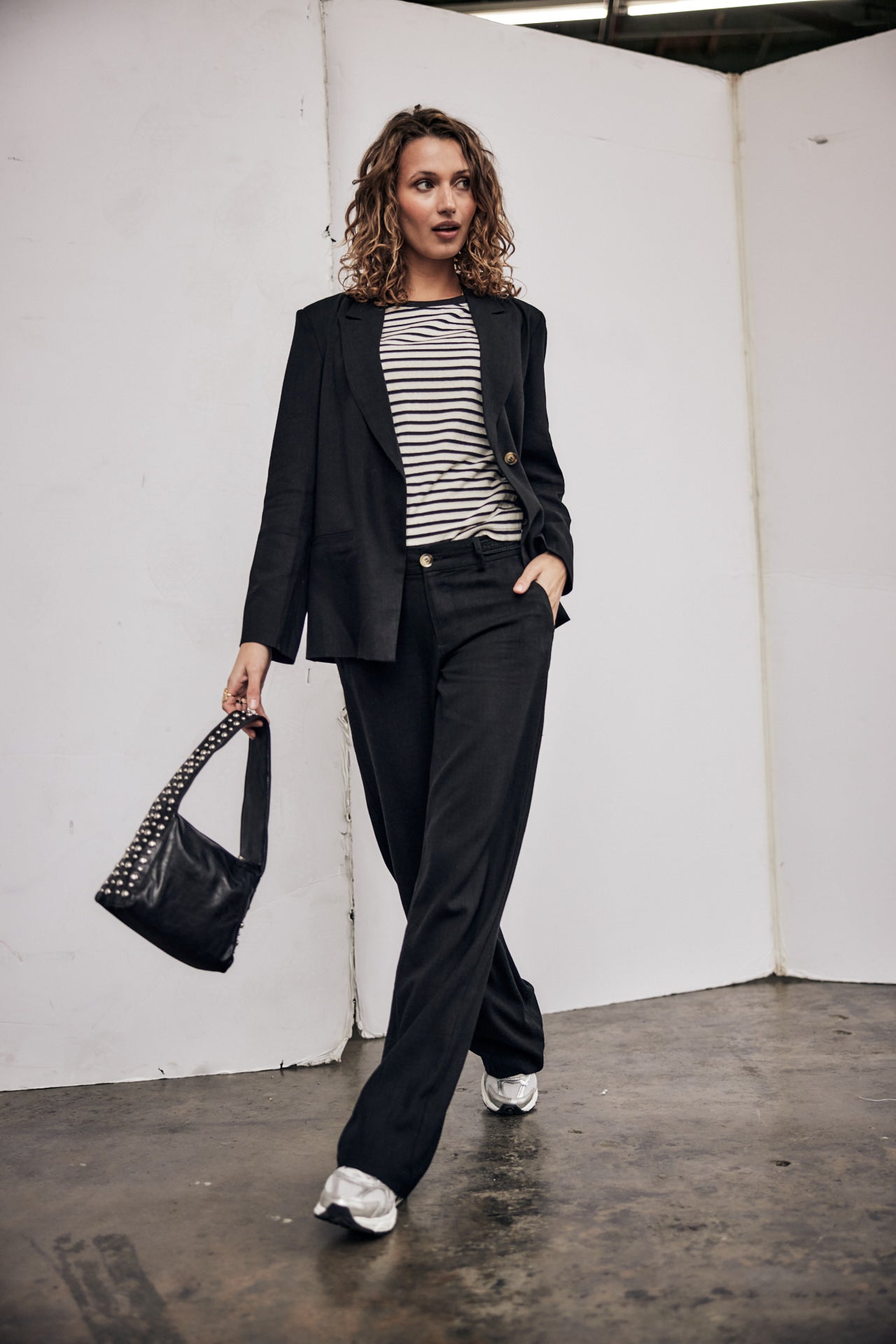 

Pantalon large en lin Femme Agatha Plain Linen black | Freeman T. Porter