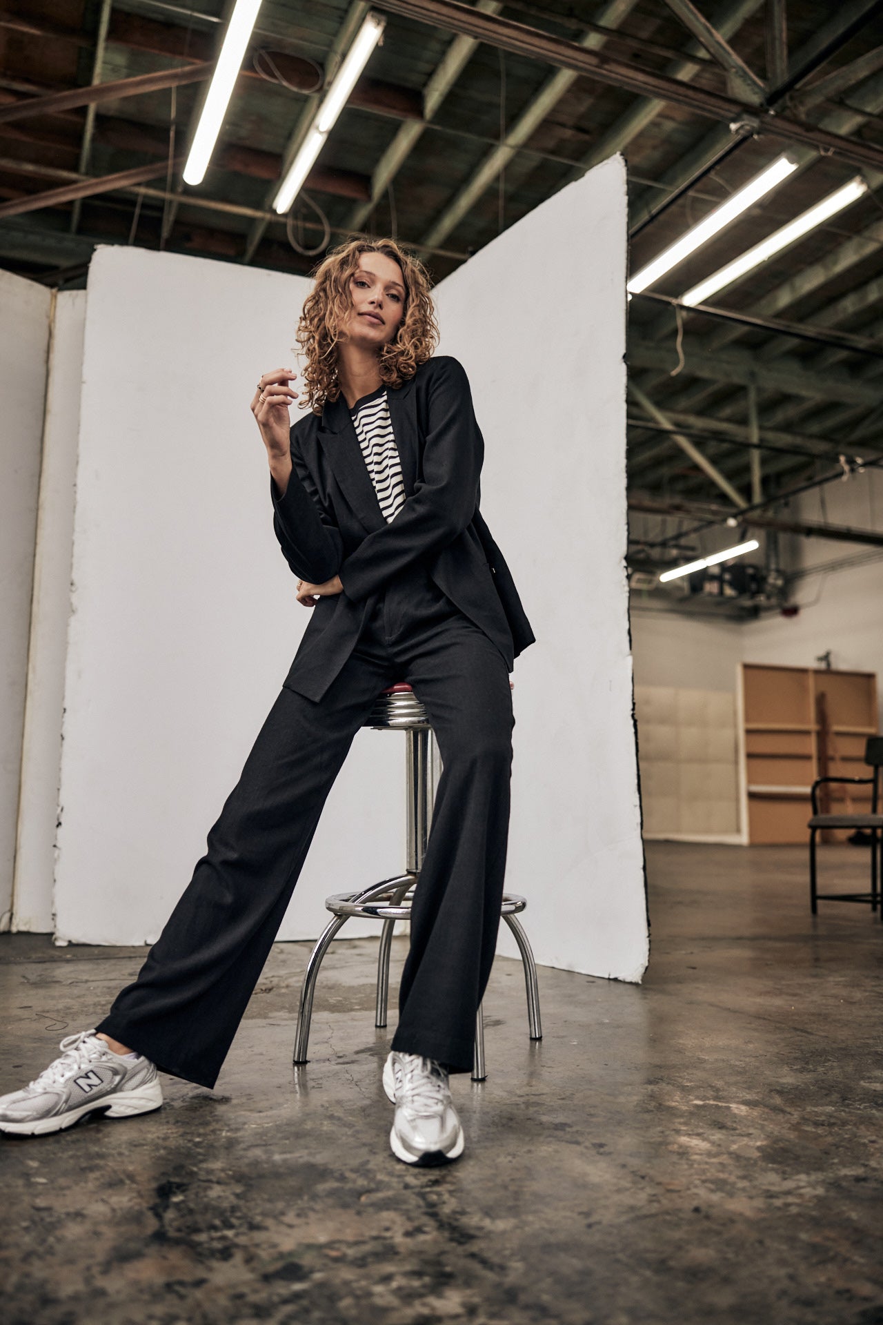 

Pantalon large en lin Femme Agatha Plain Linen black | Freeman T. Porter