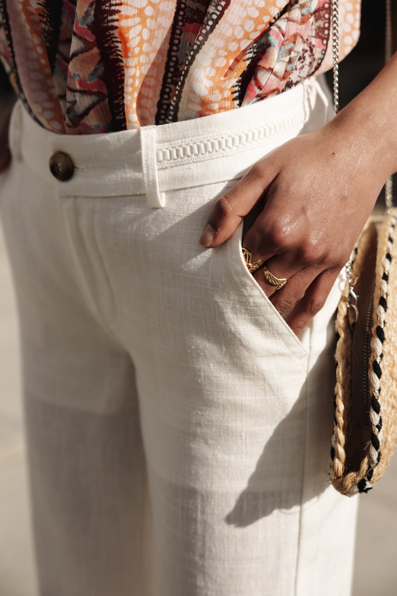 
              

Pantalon large en lin Femme Agatha bright white | Freeman T. Porter
            