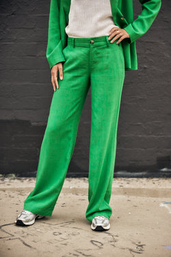 

Pantalon large taille basse en lin Femme Agatha Plain Linen jolly green | Freeman T. Porter