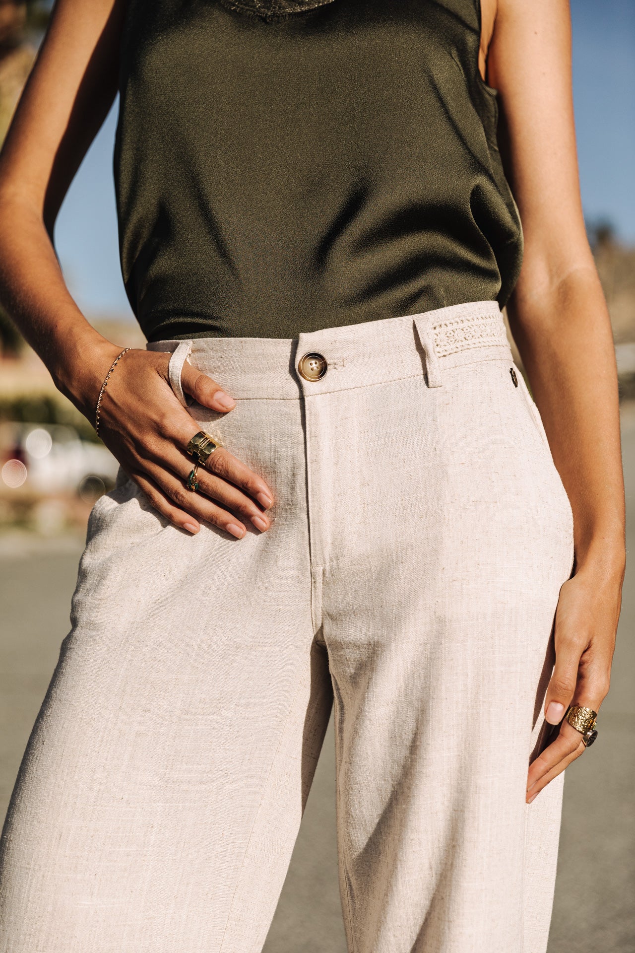 

Weite Leinenhose Frau Agatha simply taupe | Freeman T. Porter