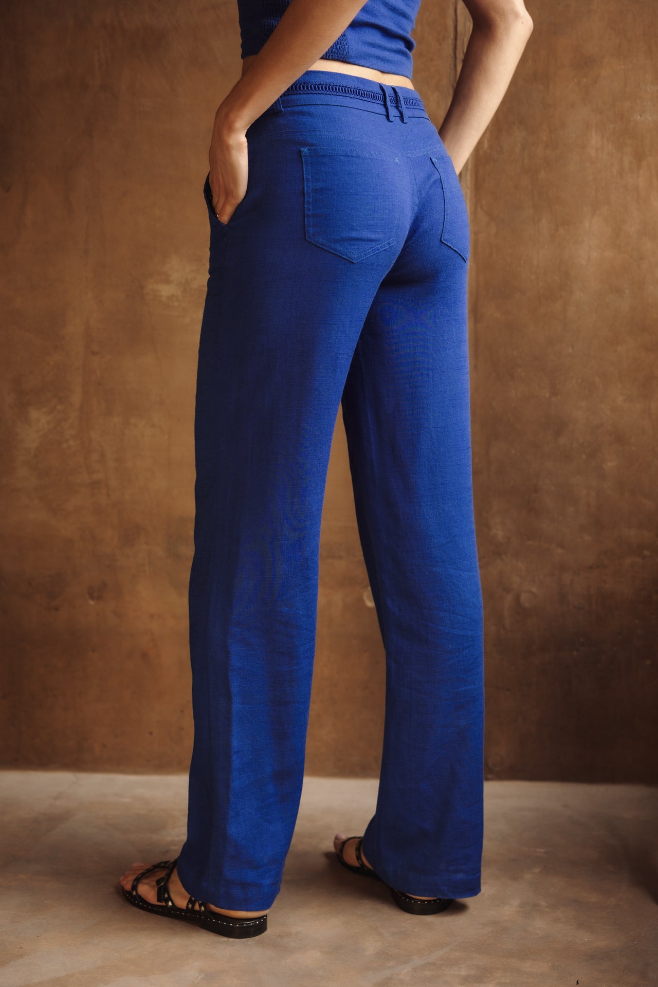 

Pantalon large en lin Femme Agatha dazzling blue | Freeman T. Porter